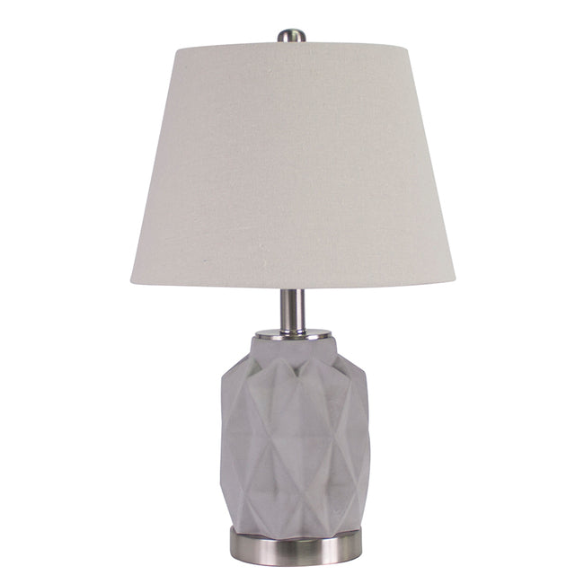 Set of 2 Jude Bedside Table Lamp Light Grey and Silver ith shade - Notbrand