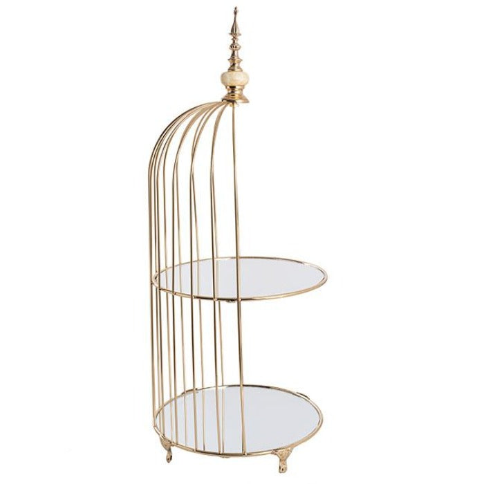 2 Tier Bird Cage Cake Display - Gold - NotBrand