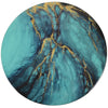 Blue Elements Hand-Painted Round Lacquer Wall Art - Notbrand