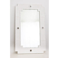 Lottie Timber Wall Mirror - White - Notbrand
