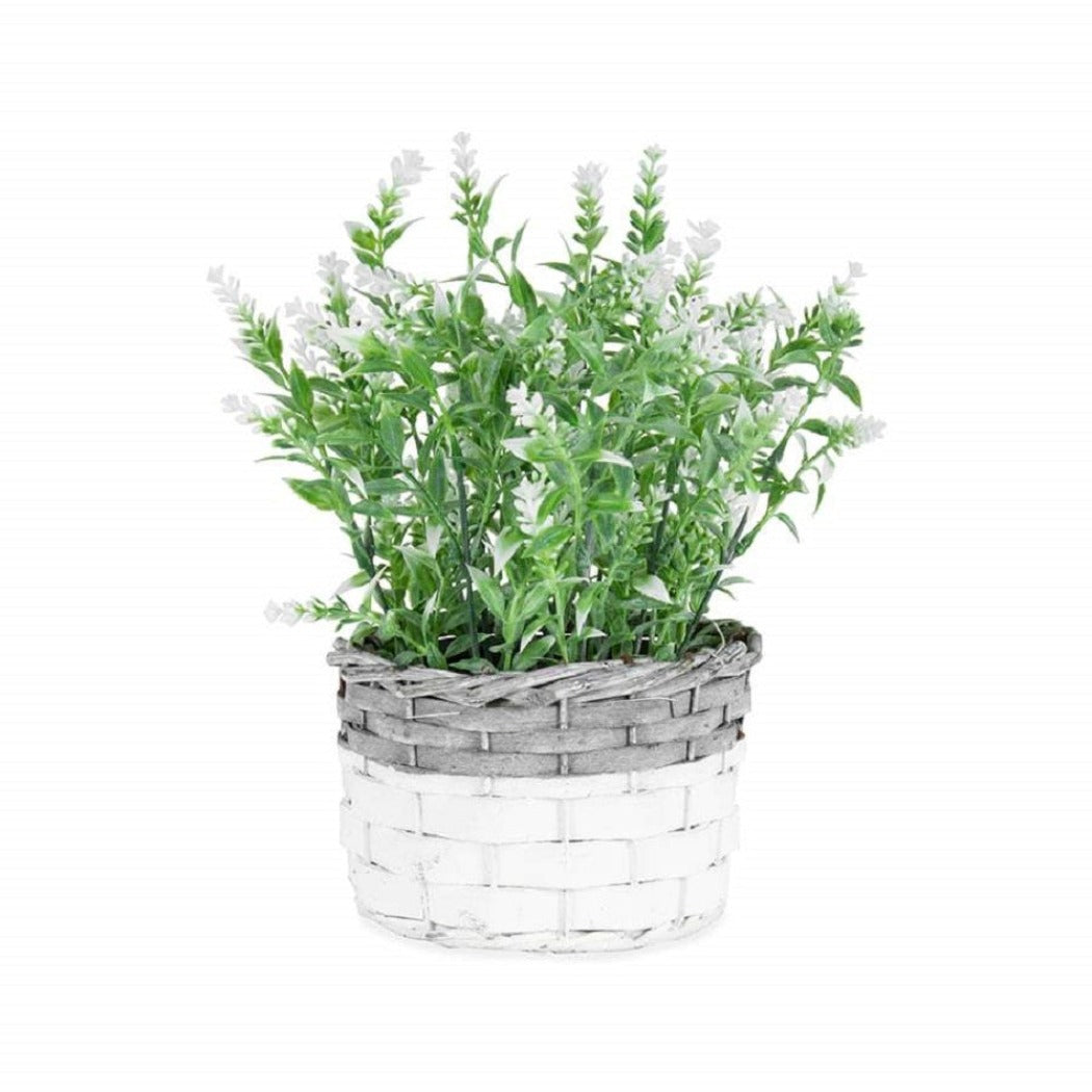Artificial White Stem Flower In Basket Planter - Mulitcolour - Notbrand