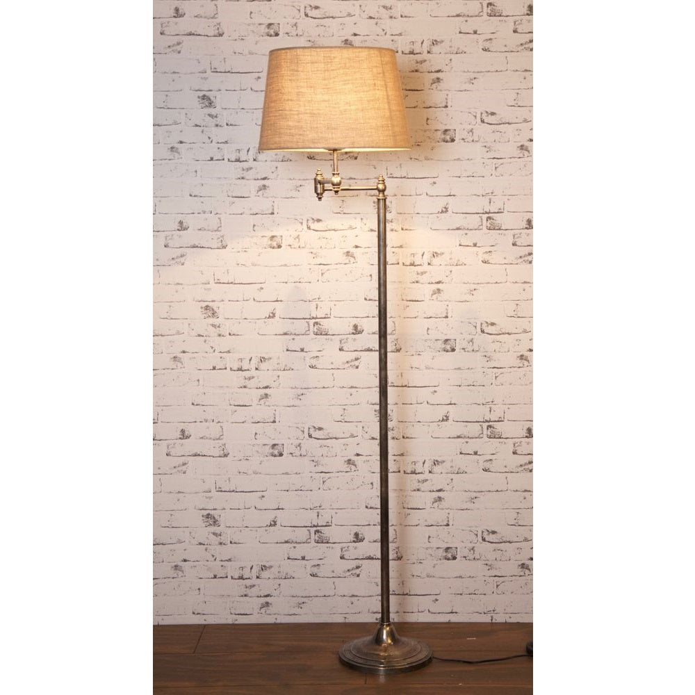 Macleay Brass Floor Lamp Base - Antique Silver - Notbrand
