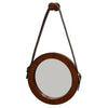 Fahui Small Round Leather Mirror - Tan - Notbrand
