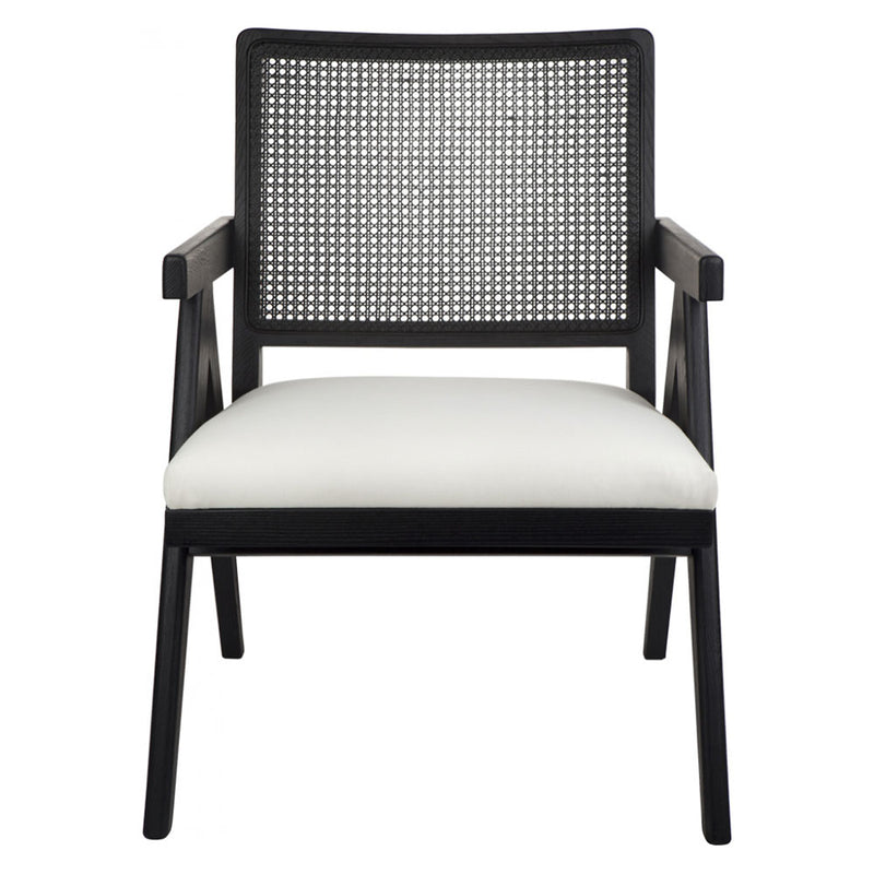 The Imperial Arm Chair - Black Frame w White Linen - Notbrand