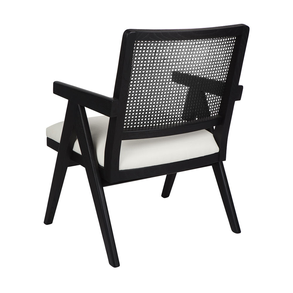 The Imperial Arm Chair - Black Frame w White Linen - Notbrand
