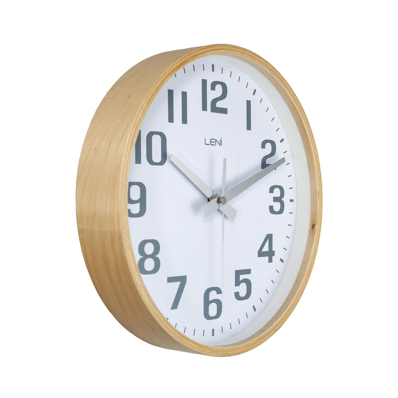 Leni Wood Wall Clock 26cm White - Notbrand