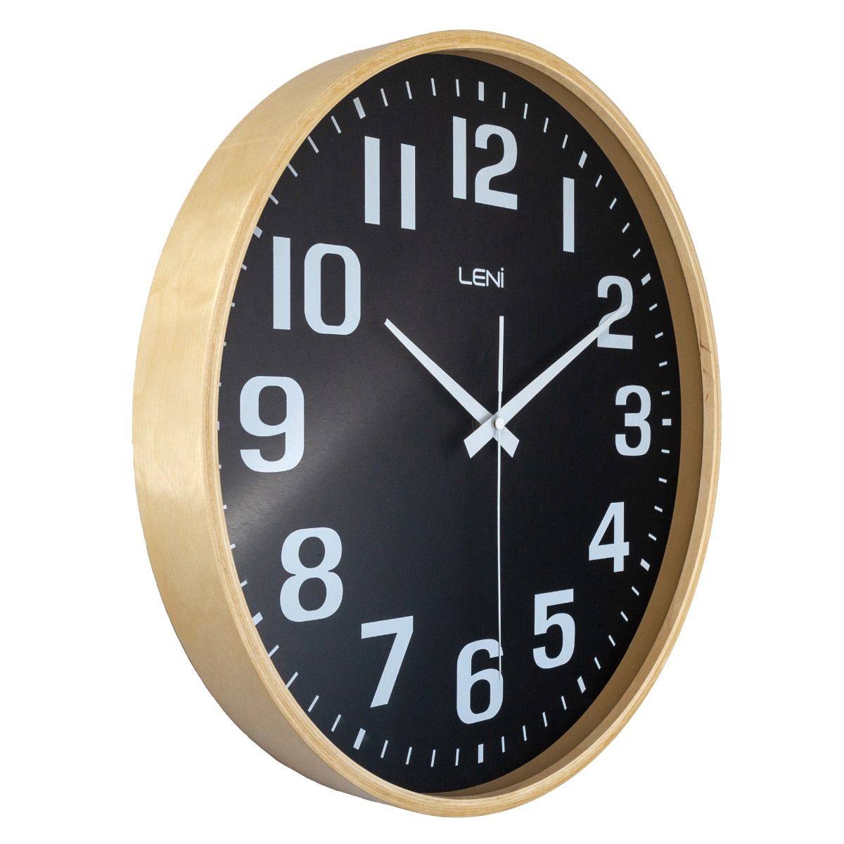 Leni Wood Wall Clock 40cm Black - Notbrand