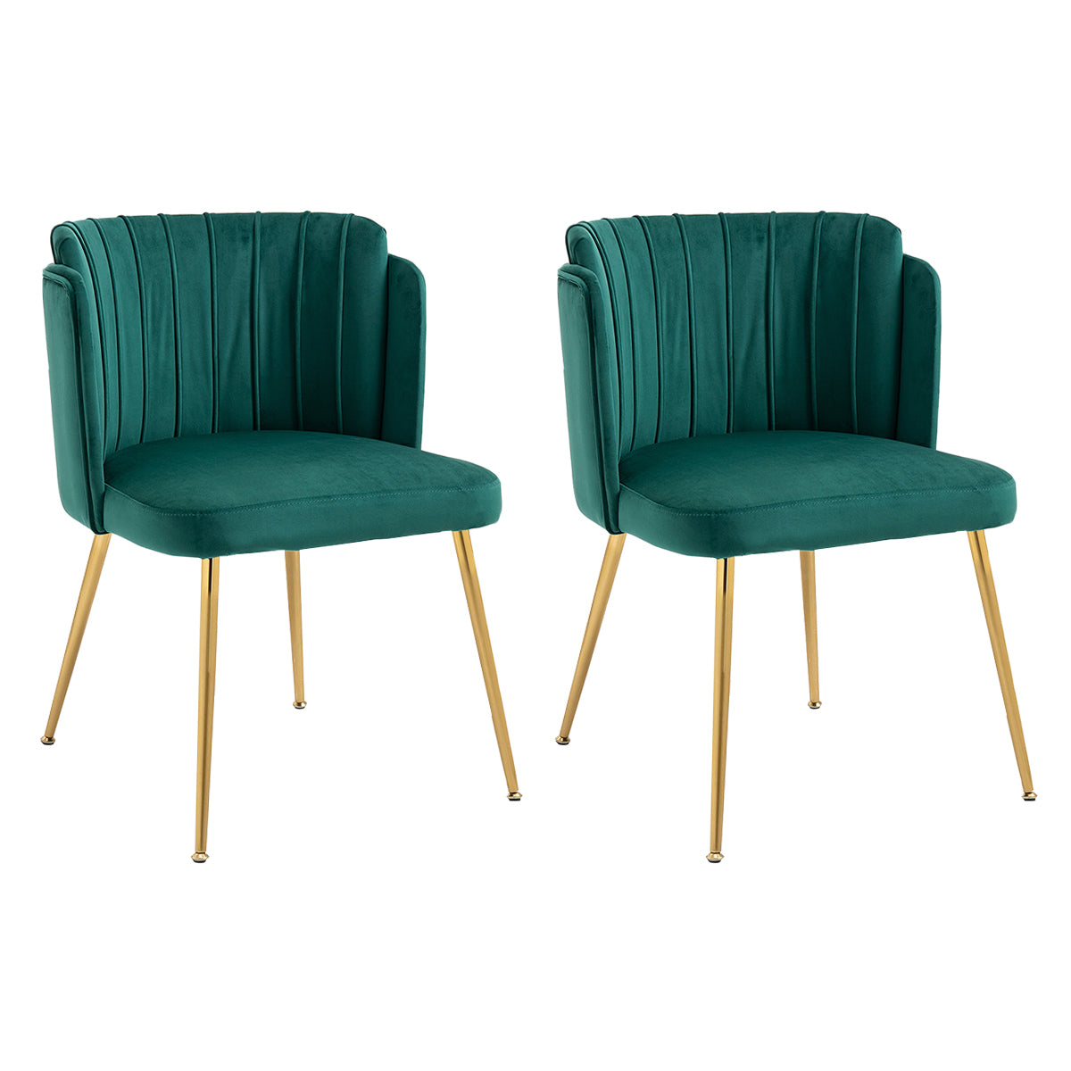 Set of 2 Kiama Velvet Dining Chair - Juniper Green - Notbrand