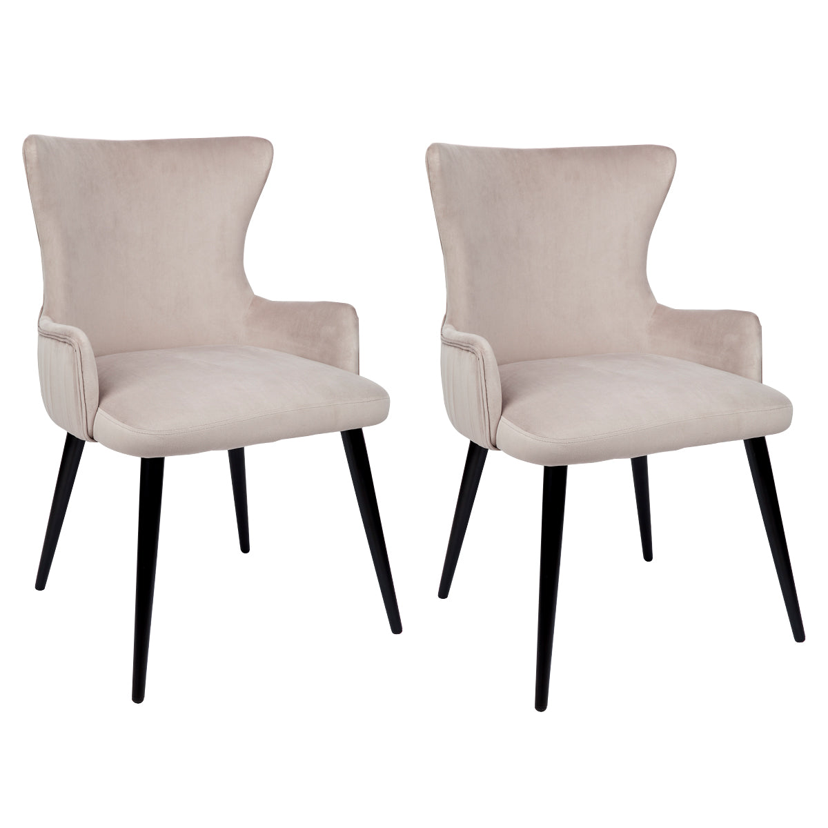 Set of 2 Dorsett Velvet Dining Chair With Metal Legs - Grey - Notbrand