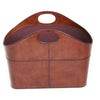 Dwell Tan Leather Magazine Basket - Notbrand