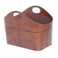 Dwell Tan Leather Magazine Basket - Notbrand