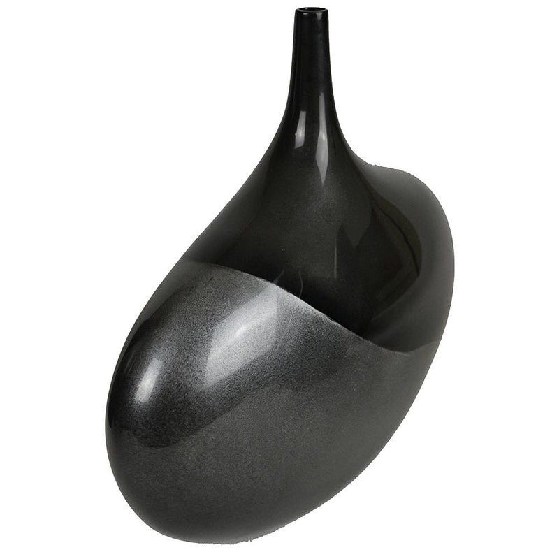 Nymphea Narrow Neck Black Lacquer Vase - Notbrand