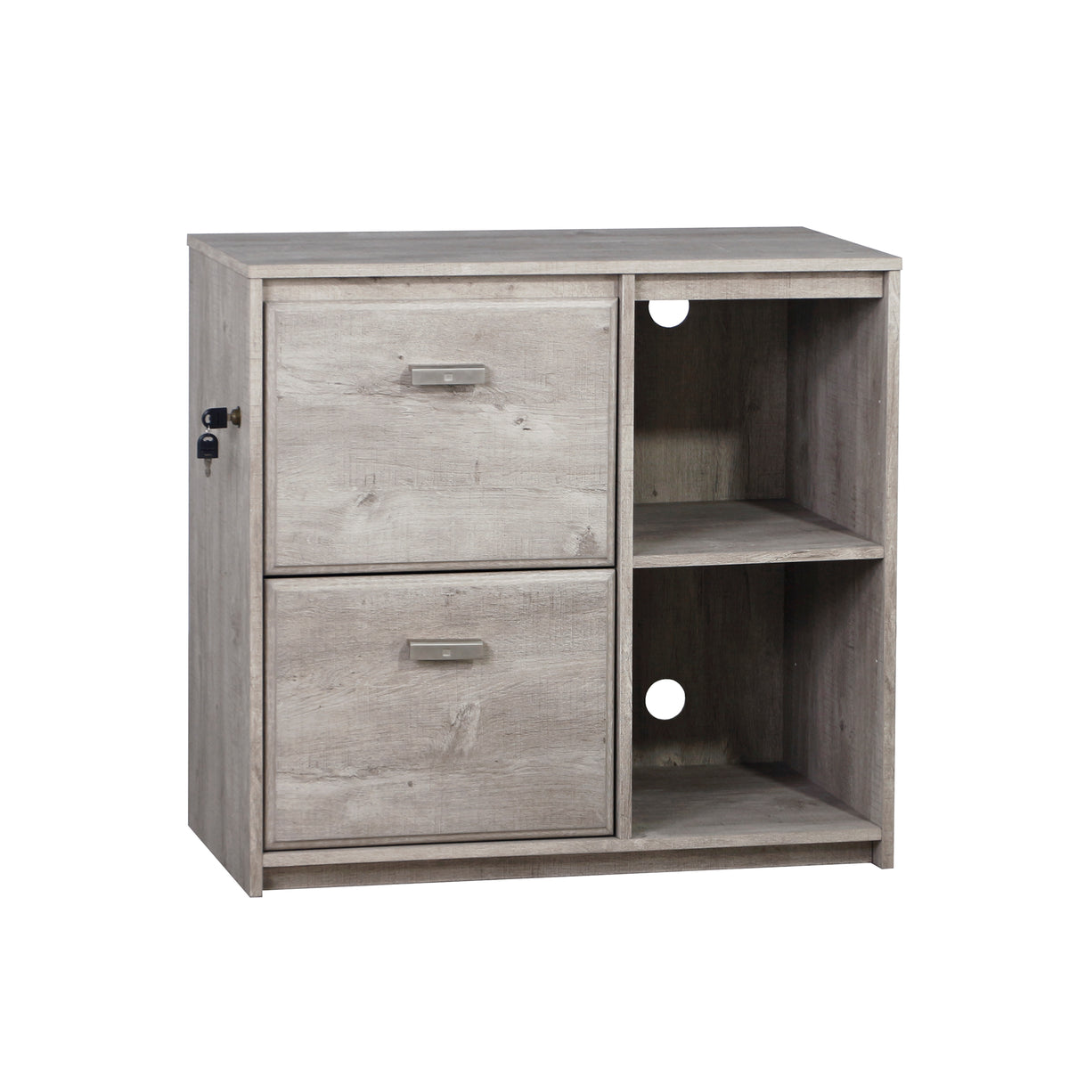 Elle 2 Drawer Filing Cabinet - Washed Grey - Notbrand