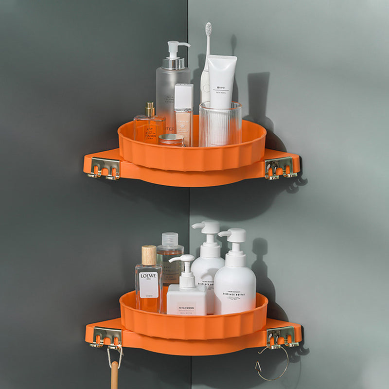 360 Degree Wall-Mounted Rotating Bathroom Organizer - Orange - Notbrand