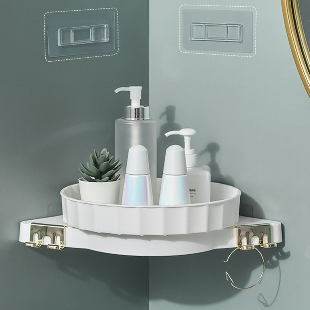 360 Degree Wall-Mounted Rotating Bathroom Organizer - White - Notbrand