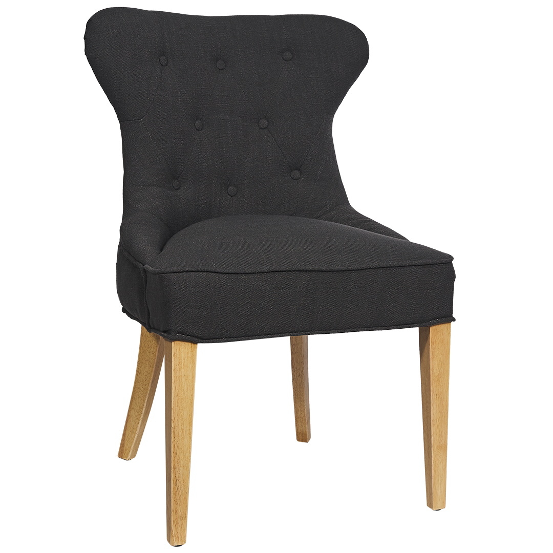 Set of 2 Haven Buttonback Dining Chair - Charcoal - Notbrand