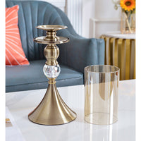 Glass & Metal Candle Stand - 38cm - Notbrand