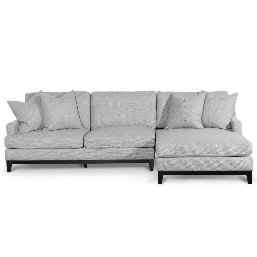 3 Seater Right Chaise Fabric Sofa - Grey - Notbrand