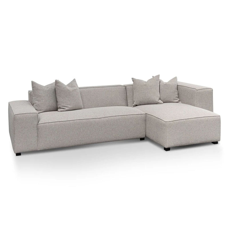 3 Seater Right Chaise Fabric Sofa - Sterling Grey - Notbrand