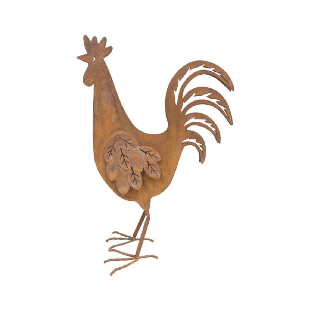 Iron Rooster Figurine - Rust - Notbrand
