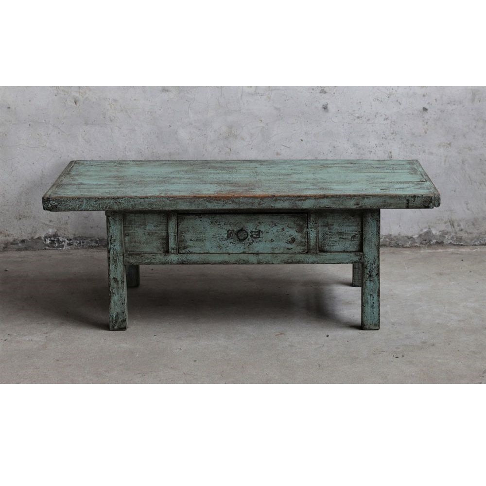 Shanxi Elm Antique Wooden Coffee Table In Natural - 120 Year - Notbrand