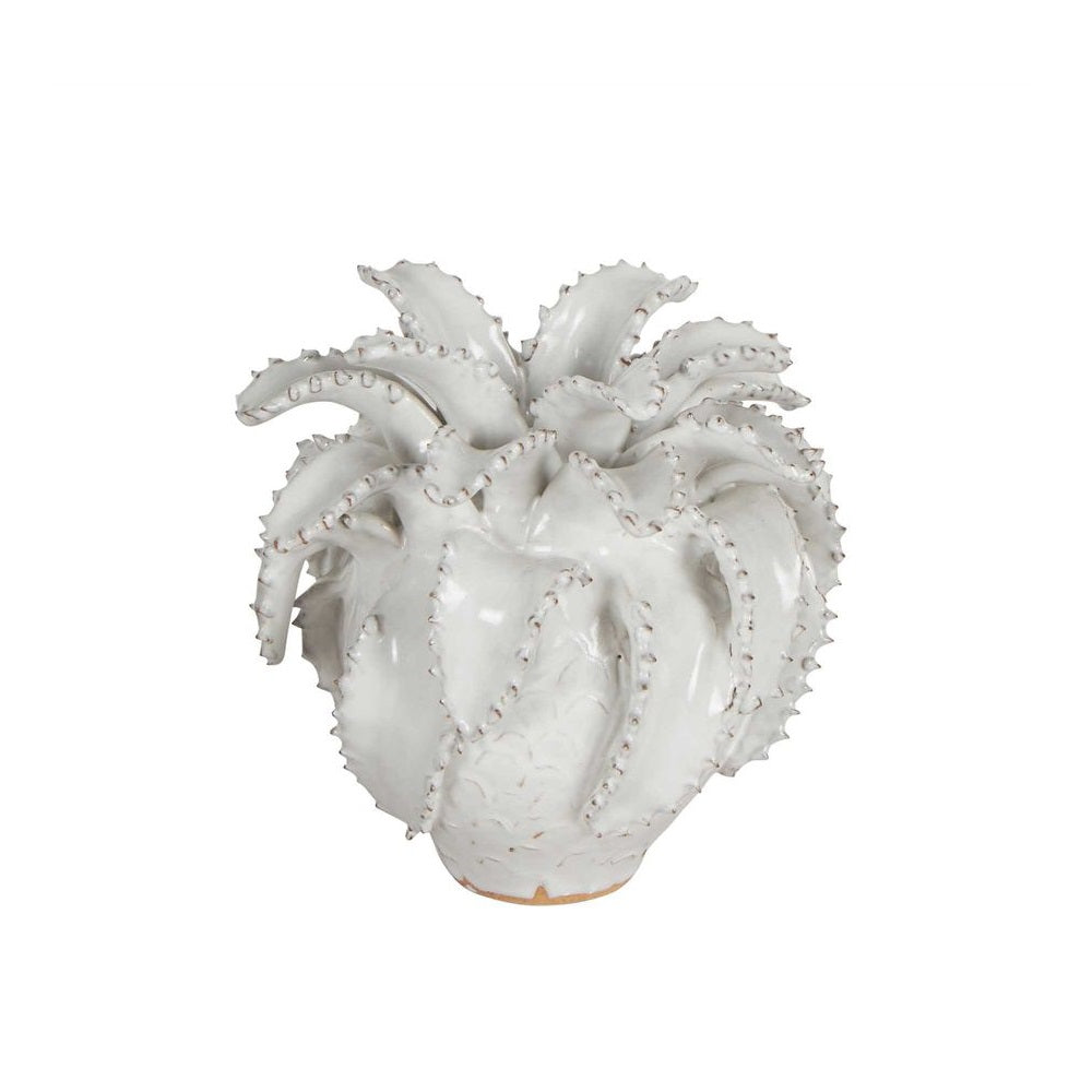 Pineapple Ceramic Sculpture In White - Small - Notbrand