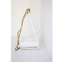 Harriet Rattan Hanging Chair – White - Notbrand