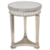 Mirrored Pedestal Round Side Table Antiqued Ribbed - Notbrand