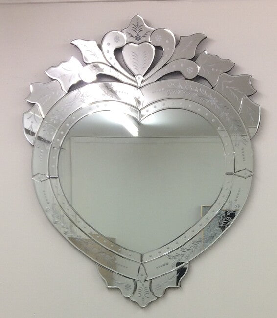 Venetian Heart Shaped Wall Mirror - 94cmH - Notbrand