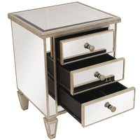 Mirrored Bedside Ribbed - Notbrand