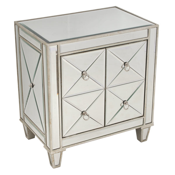 Bently Mirrored Bedside Table - Notbrand