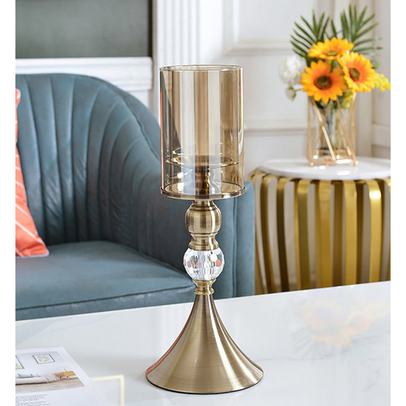 Glass & Metal Candle Stand - 43cm - Notbrand
