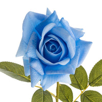 Siena Real Touch Soft Blue Rose Full Bloom Stem - 8Pcs - Notbrand