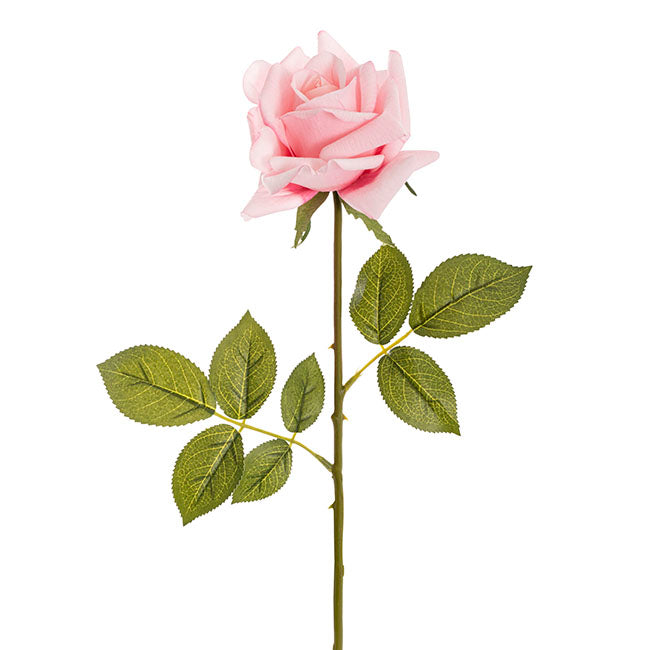 Siena Real Touch Pink Rose Full Bloom Stem - 8Pcs - Notbrand