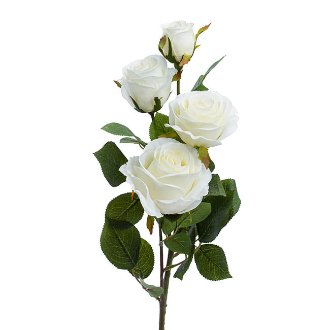 Gardenia White Rose Spray Stem - 5 Pcs - Notbrand