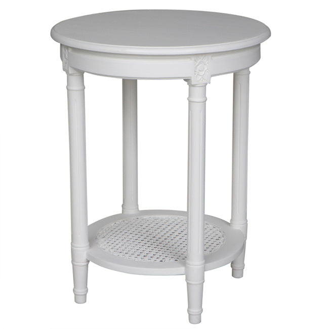 Polo Wooden Round Occassional Table - White - Notbrand