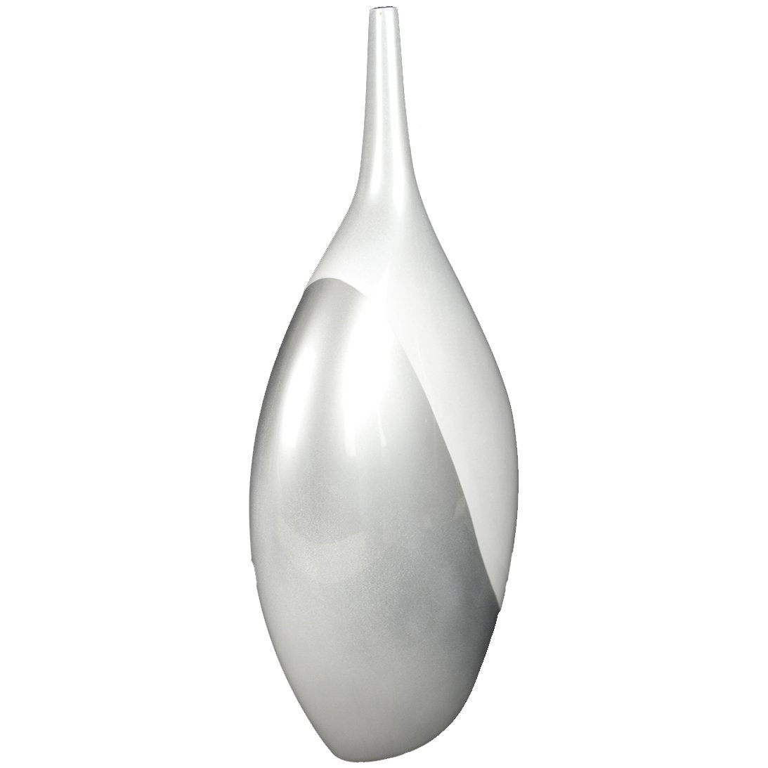 Nolana Narrow Neck White Lacquer Vase - Notbrand