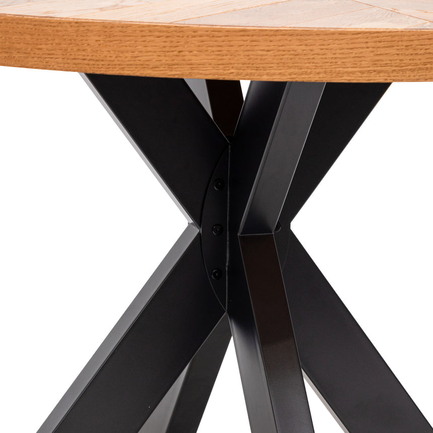 Bineron 4 Seater Round Dining Table - European Knotty Oak - Notbrand