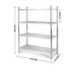 4 Tier Stainless Steel Display Shelf - 180CM - Notbrand