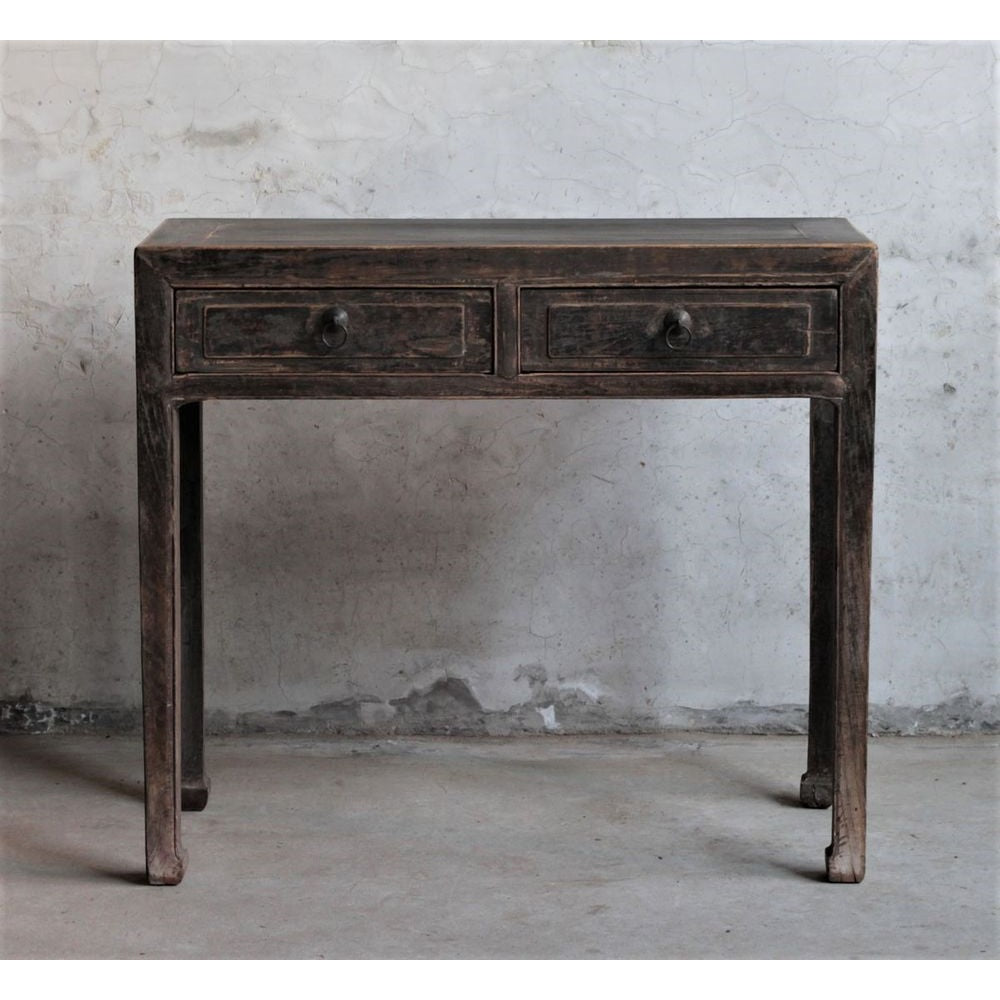 Shanxi Elm 130 Year Antique Wooden Side Table - Natural - Notbrand