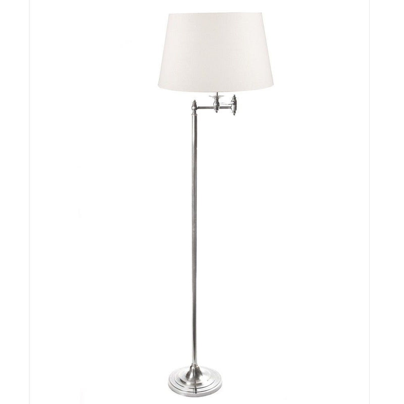 Macleay Brass Floor Lamp Base - Antique Silver - Notbrand