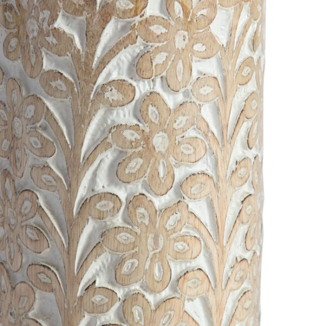 Hand-carved Tapered Mango Wood Vase - 30cm - Notbrand