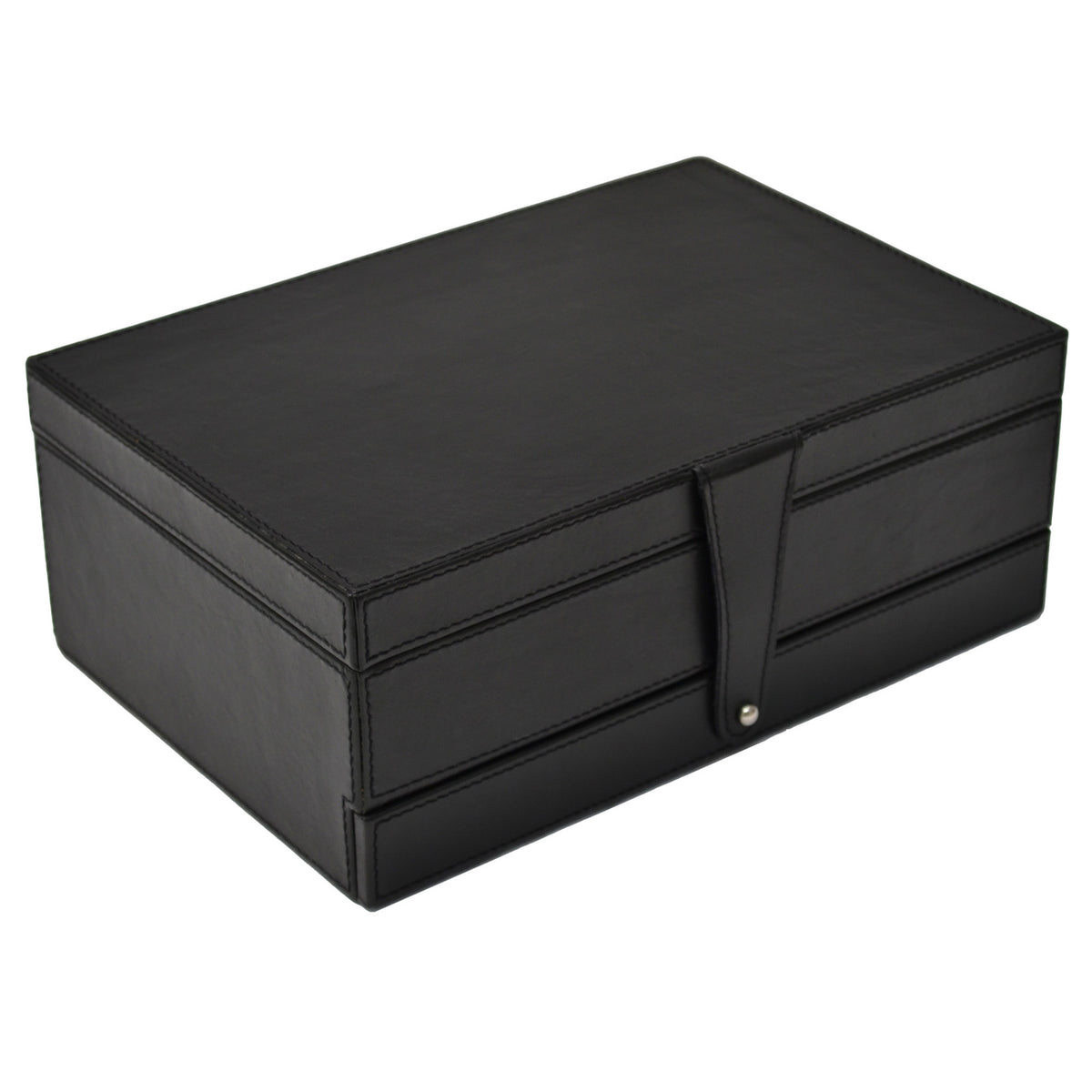 Narbeth Buffalo Leather Jewellery Box - Black - Notbrand