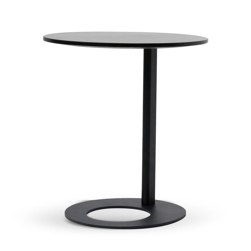 50cm Wooden Side Table - Full Black - Notbrand