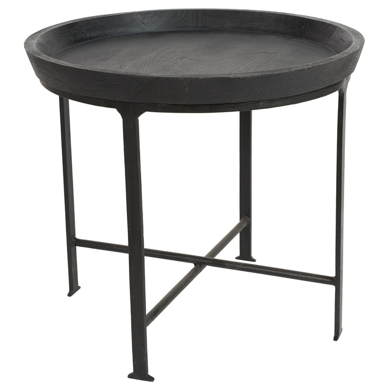 Soho Tray Top Wood and Metal Side Table - Notbrand