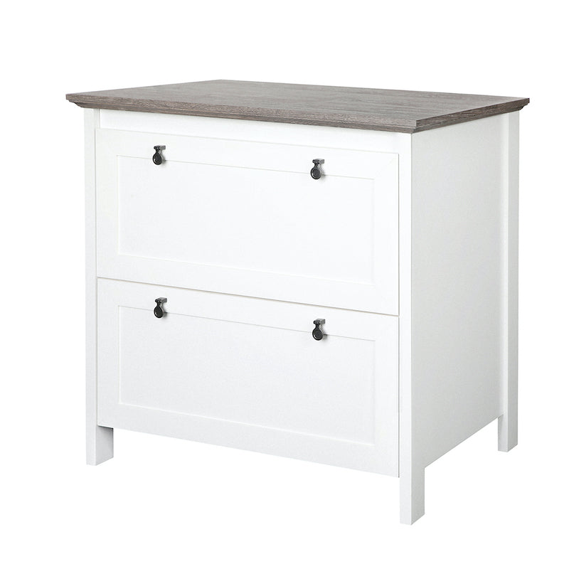 Broweville 2 Drawer Filing Cabinet In White & Grey - Notbrand