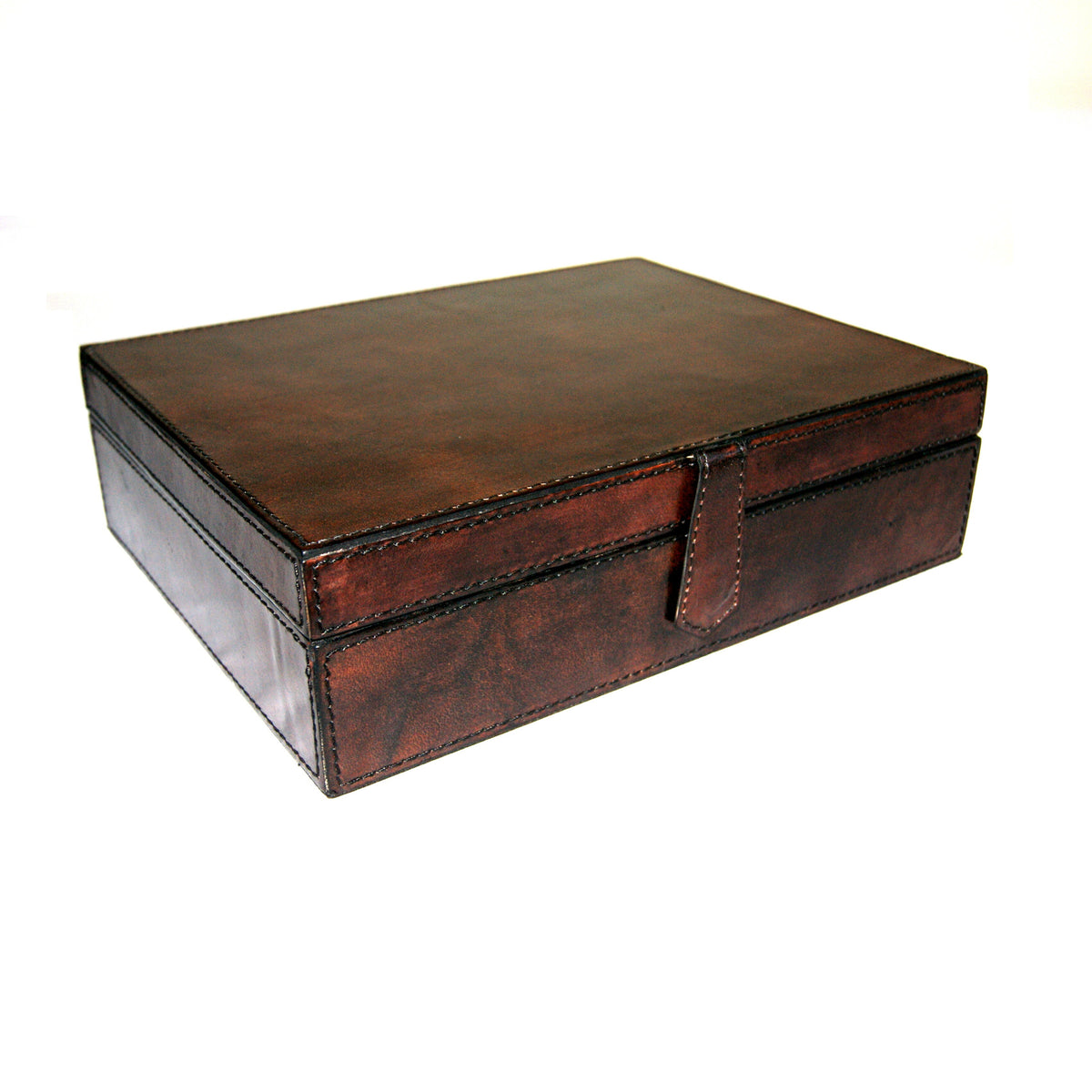 Jhaan Dark Leather Jewellery Box with Mirror - Notbrand