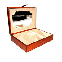 Jhaan Tan Leather Jewellery Box with Mirror - Notbrand