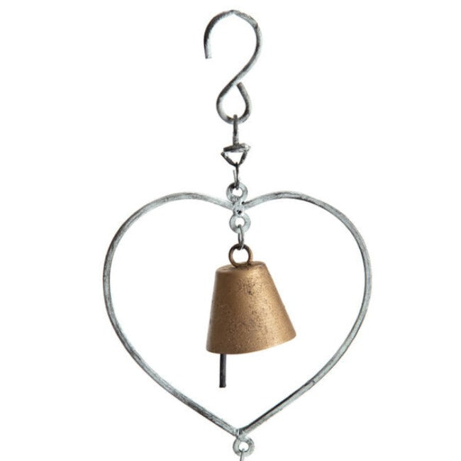 Handcrafted Hearts with Floating Bells Hanging Mobile - 117cm - Notbrand