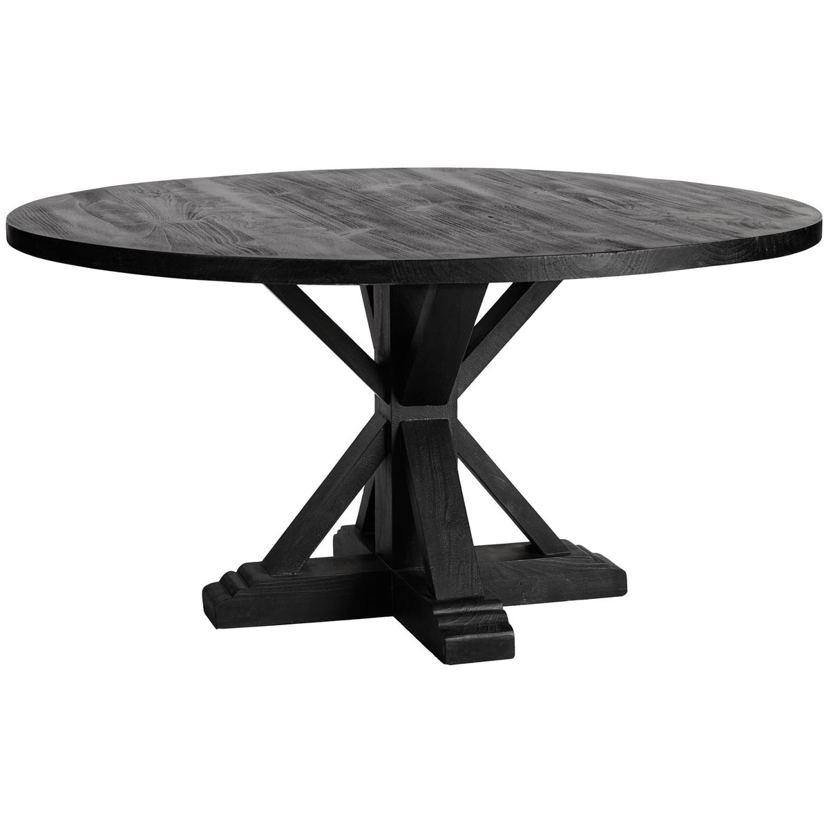 Regency Pedestal Pine Dining Table - Ash Black - Notbrand